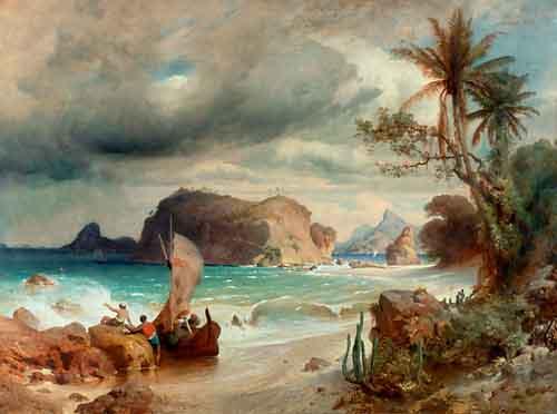 Ferdinand Keller Brazilian coastal landscape oil painting picture
